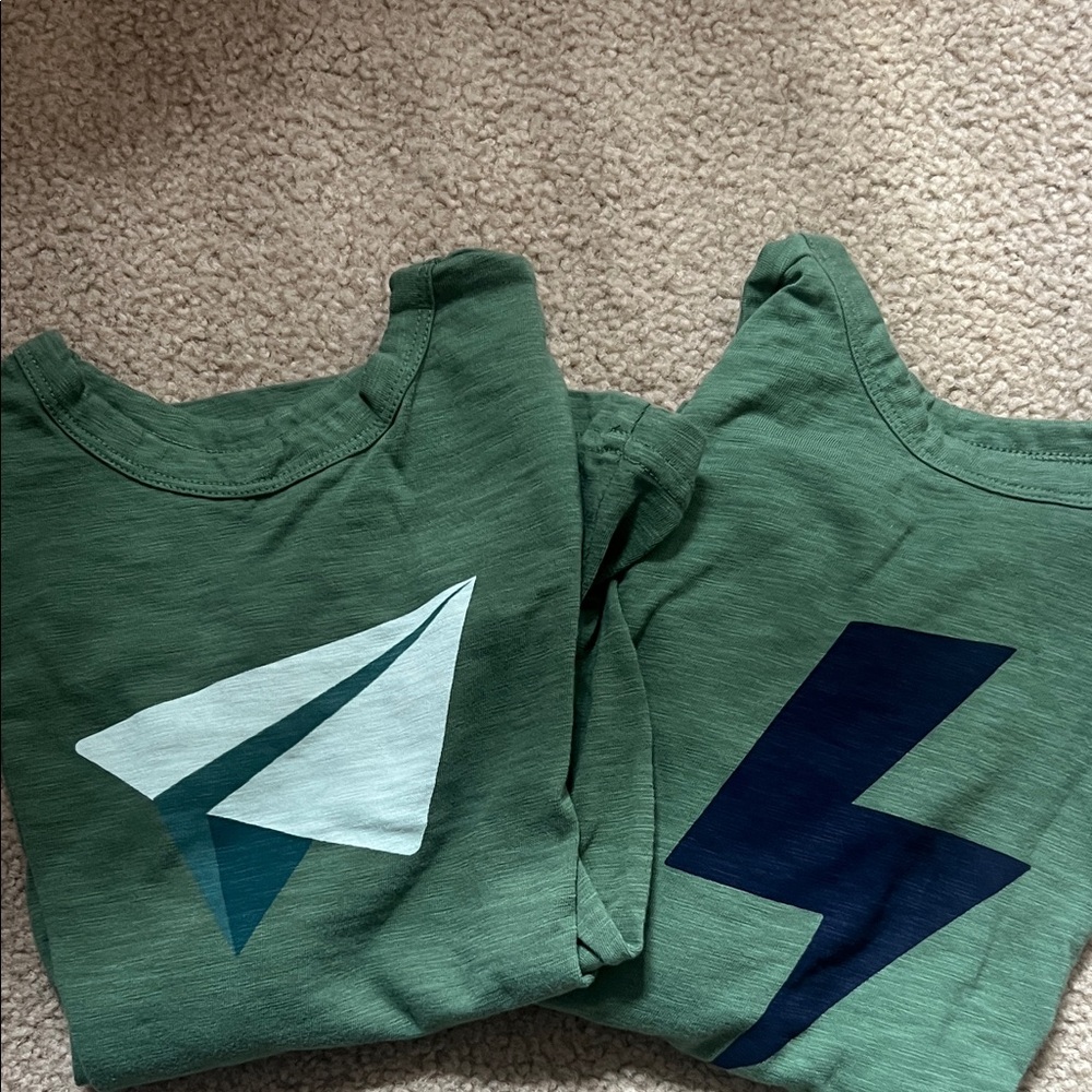 Primary Green Long Sleeve Tees with Graphic Designs